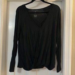 American Eagle Black Cross Top
